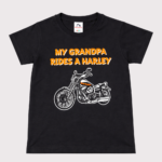 My Grandpa Rides A Harley kids tshirt red